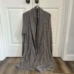 Barefoot Dreams Cozy Gray Shawl Cardigan Sweater